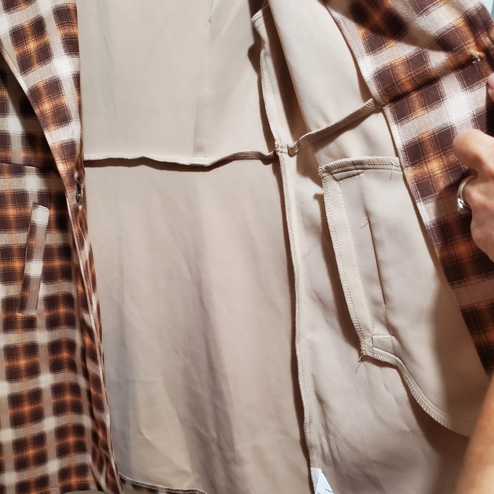 Solitaire Plaid Toggle Closure Polyester Fall Jac… - image 8